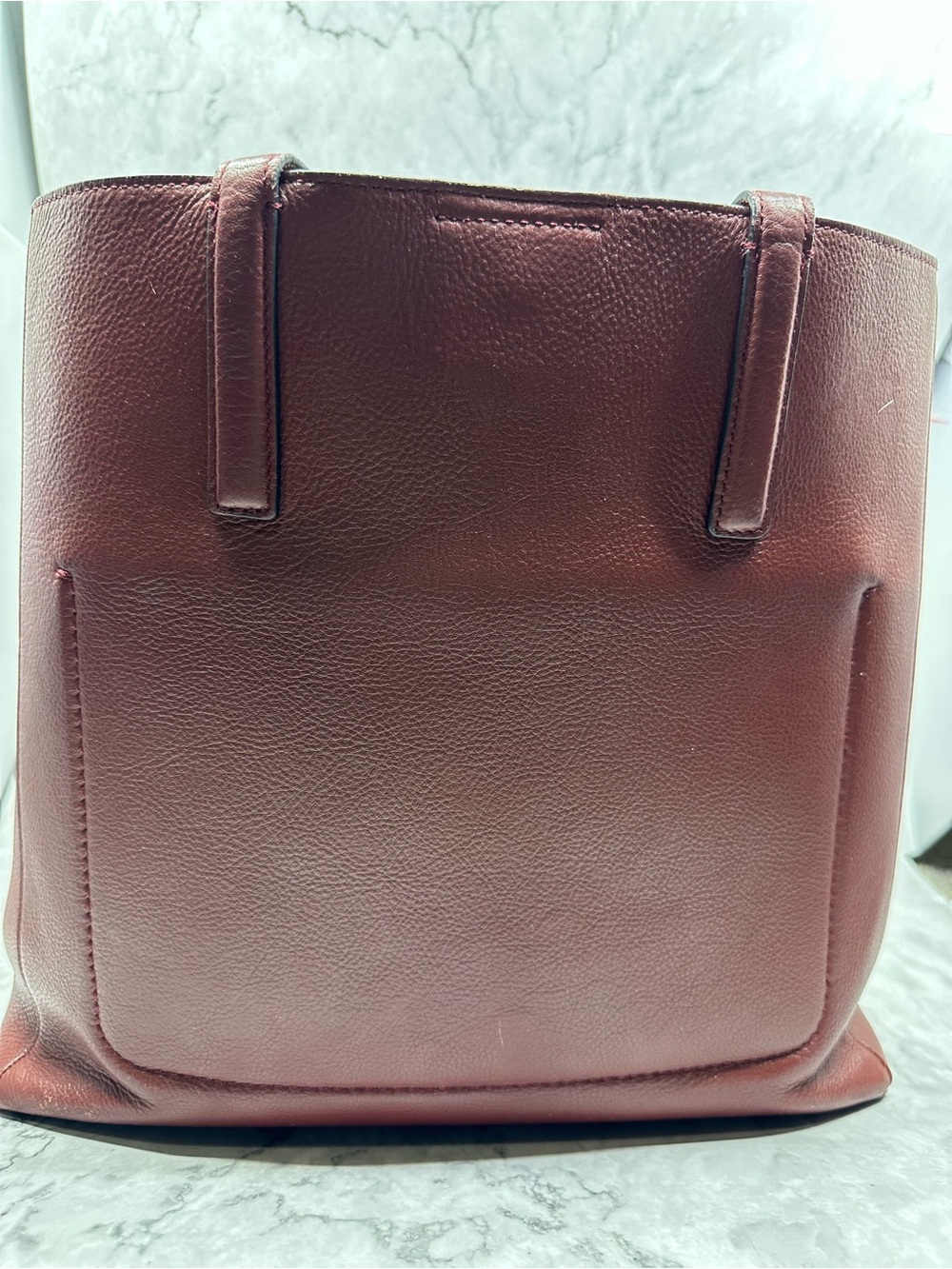 Cole Haan Rust Brown Leather Tote with Tassel - Picture 9 of 12